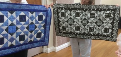 Sue and Mairie compare mystery quilts